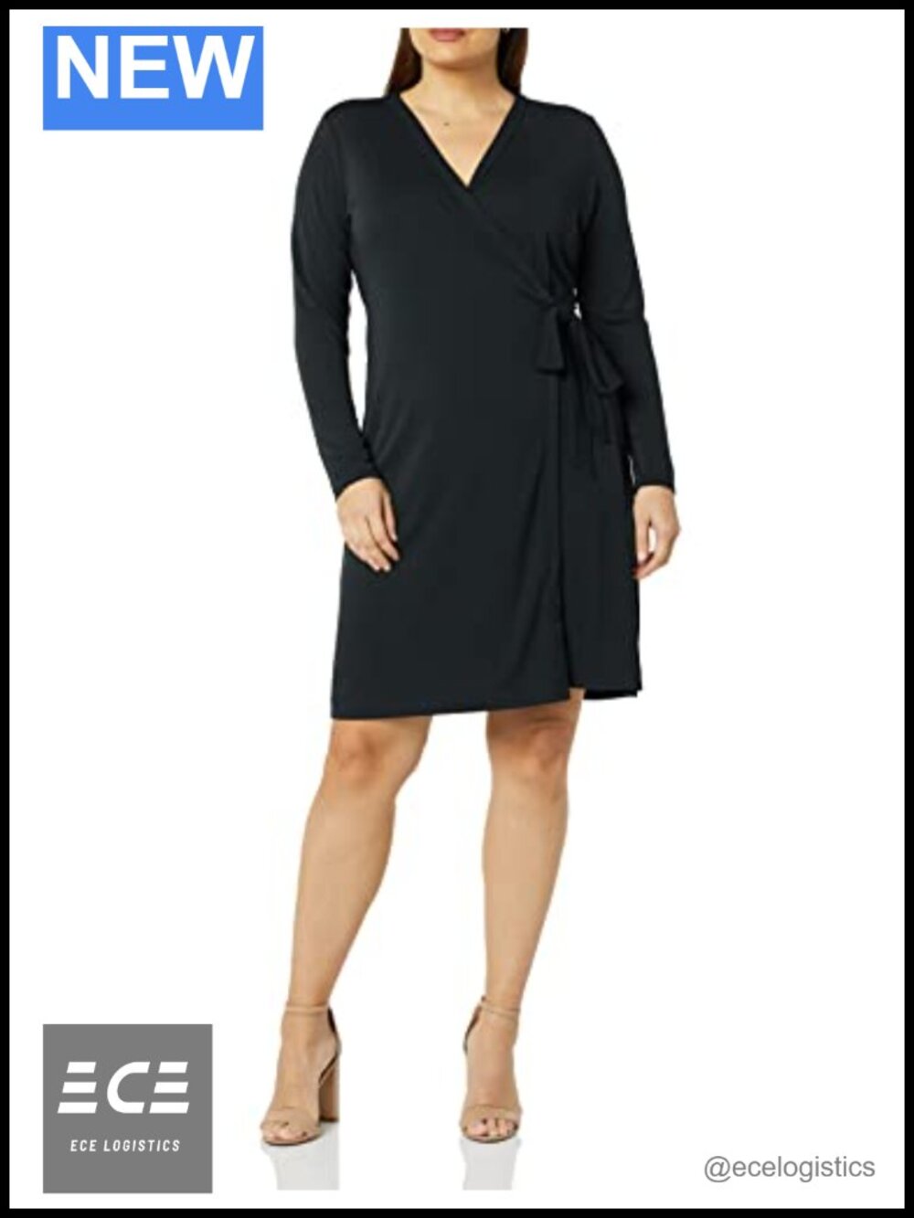 Women's Long Sleeve V-Neck Wrap Maxi Dress Casual Flattering